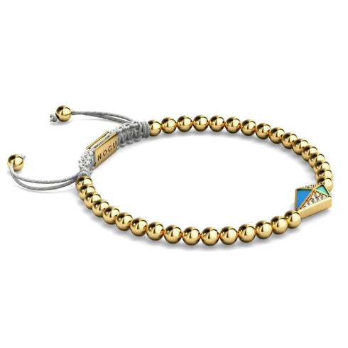 Cerf-volant | Or 18 carats et crème | Émail | Bracelet Charmballa en Cristal de Macramé